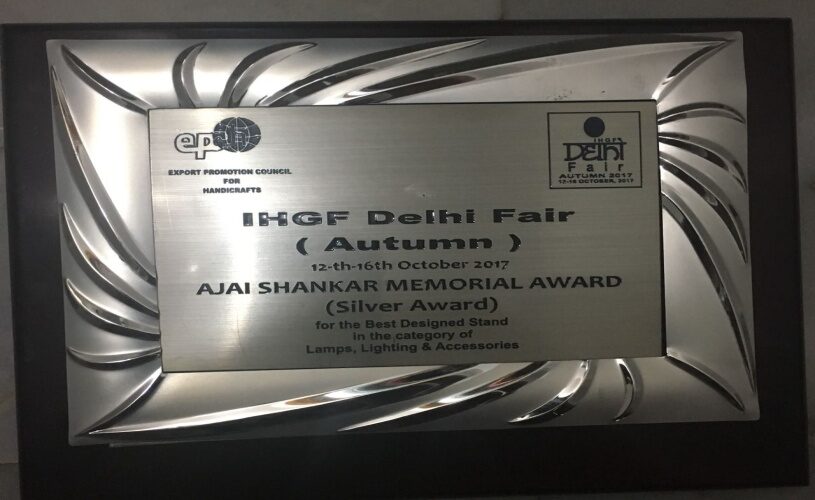 IHGF Delhi Fair award plaque for best display