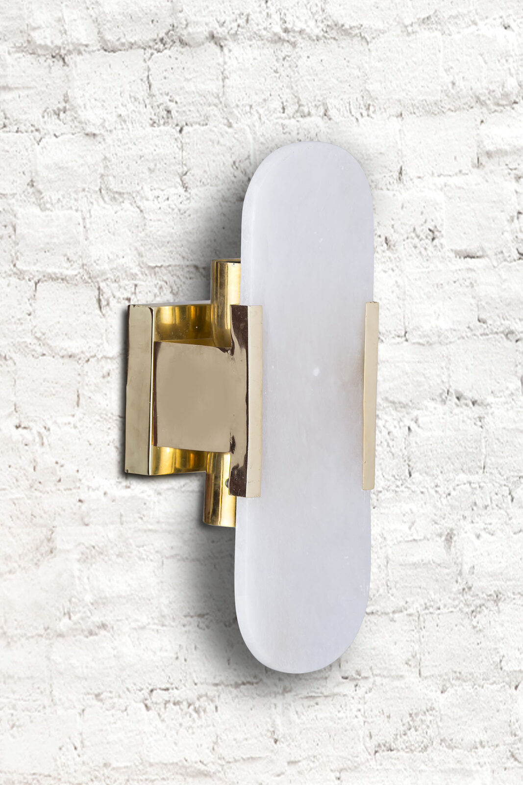 Marble and brass cameo wall sconce